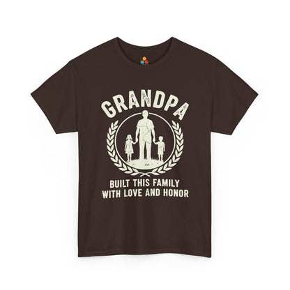 Grandpa Built This Family With Love And Honor T-Shirt – Sentimental Grandfathers Gift | TEEZOCA 