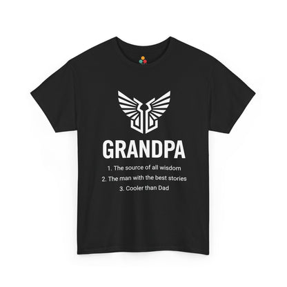 Grandpa Definition Black T-Shirt – Funny Gift for Grandfather | TEEZOCA 
