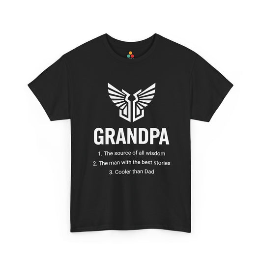 Grandpa Definition Black T-Shirt – Funny Gift for Grandfather | TEEZOCA 