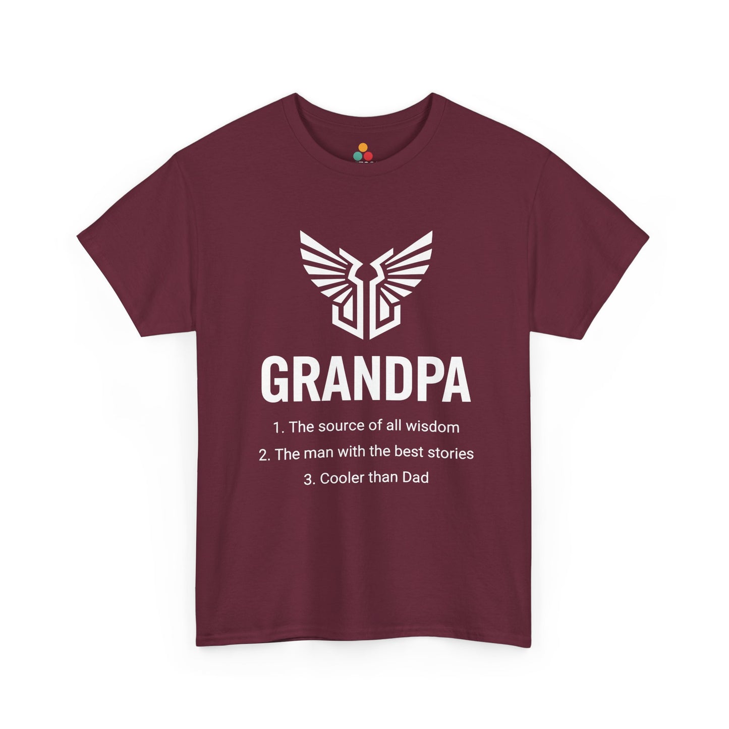Grandpa Definition Maroon T-Shirt – Funny Gift for Grandfather | TEEZOCA 