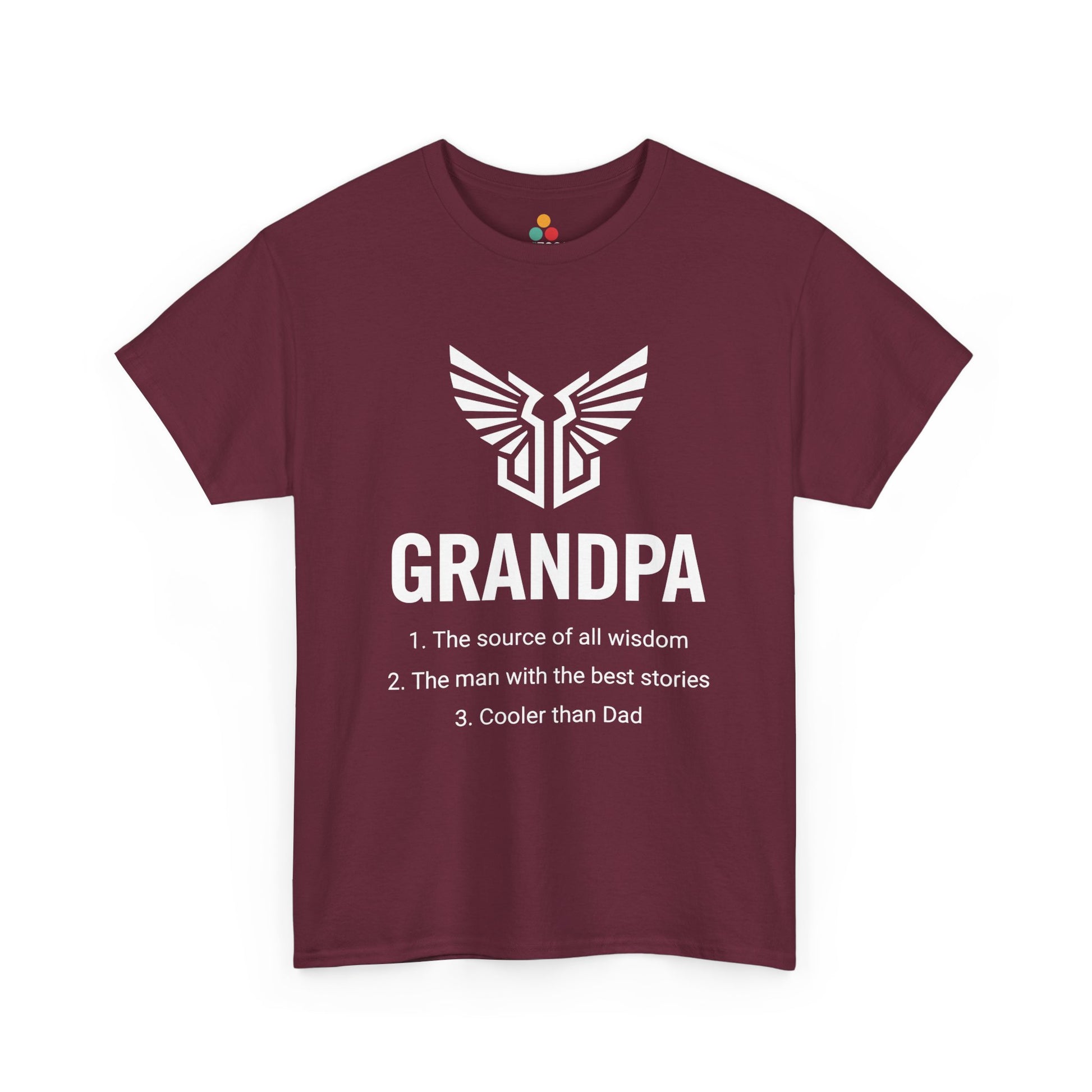 Grandpa Definition Maroon T-Shirt – Funny Gift for Grandfather | TEEZOCA 
