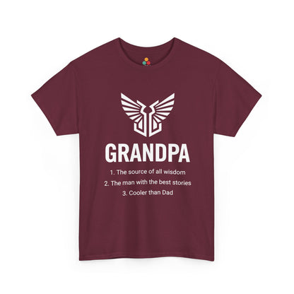 Grandpa Definition Maroon T-Shirt – Funny Gift for Grandfather | TEEZOCA 
