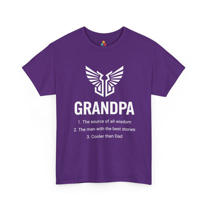 Grandpa Definition Purple T-Shirt – Funny Gift for Grandfather | TEEZOCA 
