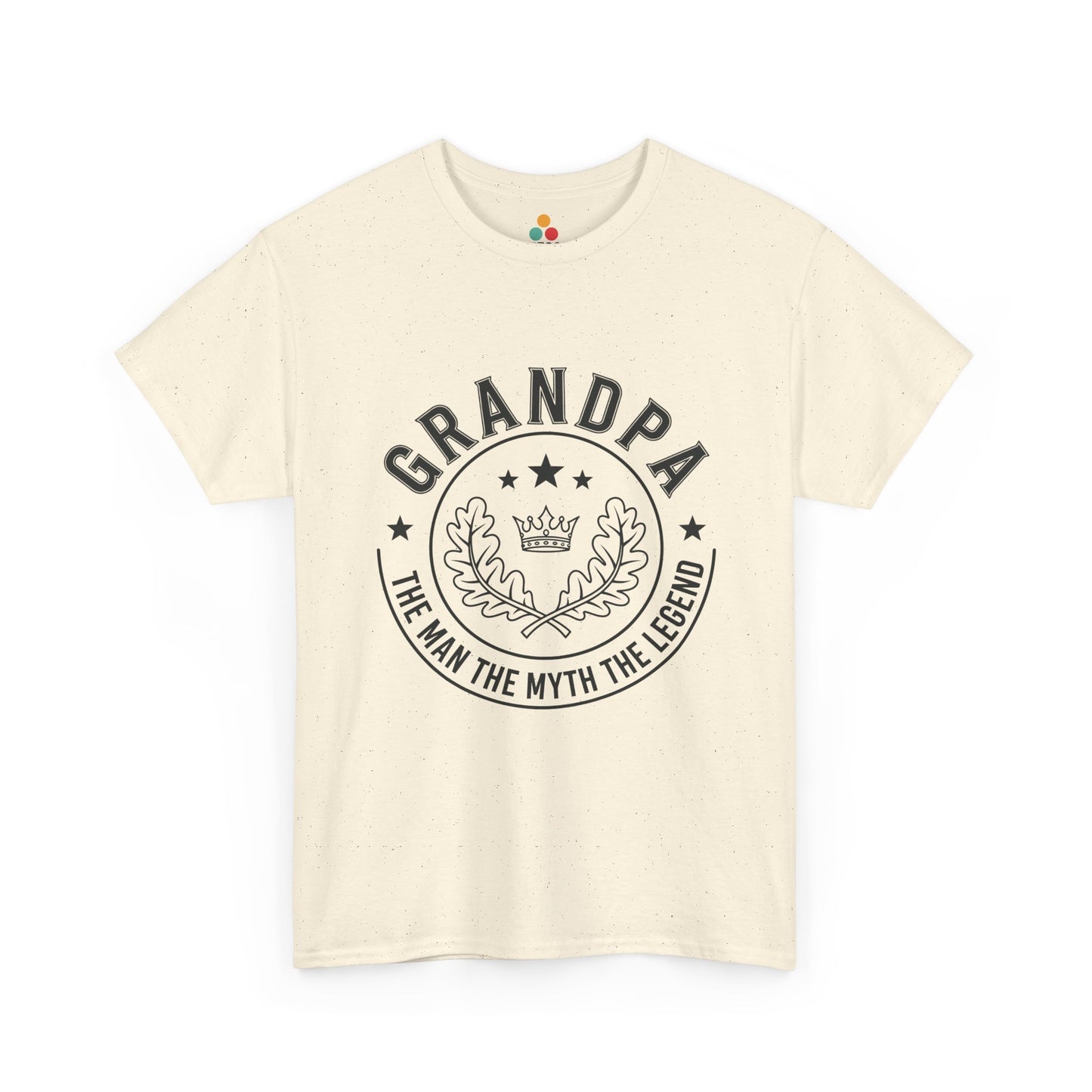 Grandpa The Man The Myth The Legend Creme T-Shirt – Vintage Laurel Crown Gift | TEEZOCA 