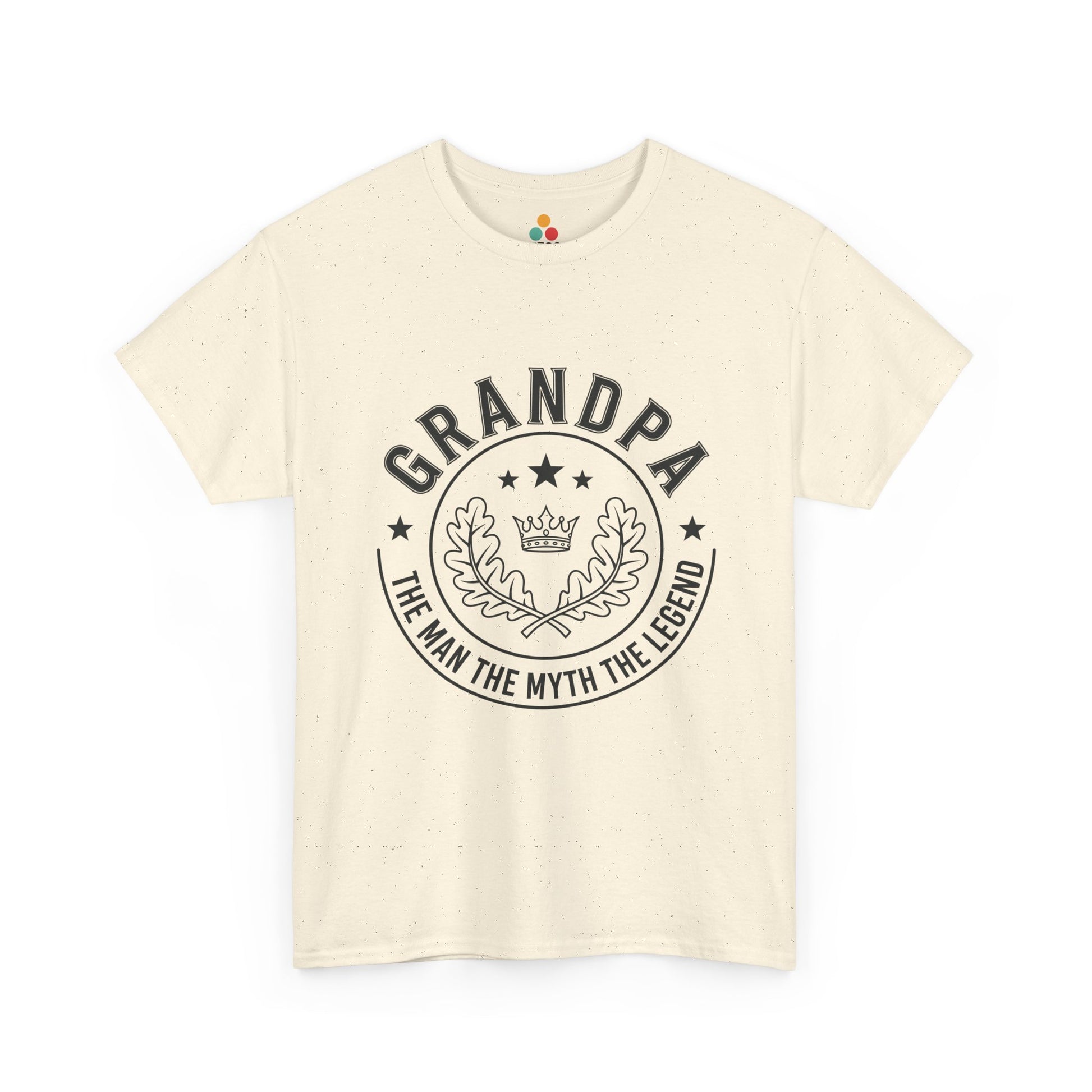 Grandpa The Man The Myth The Legend Creme T-Shirt – Vintage Laurel Crown Gift | TEEZOCA 