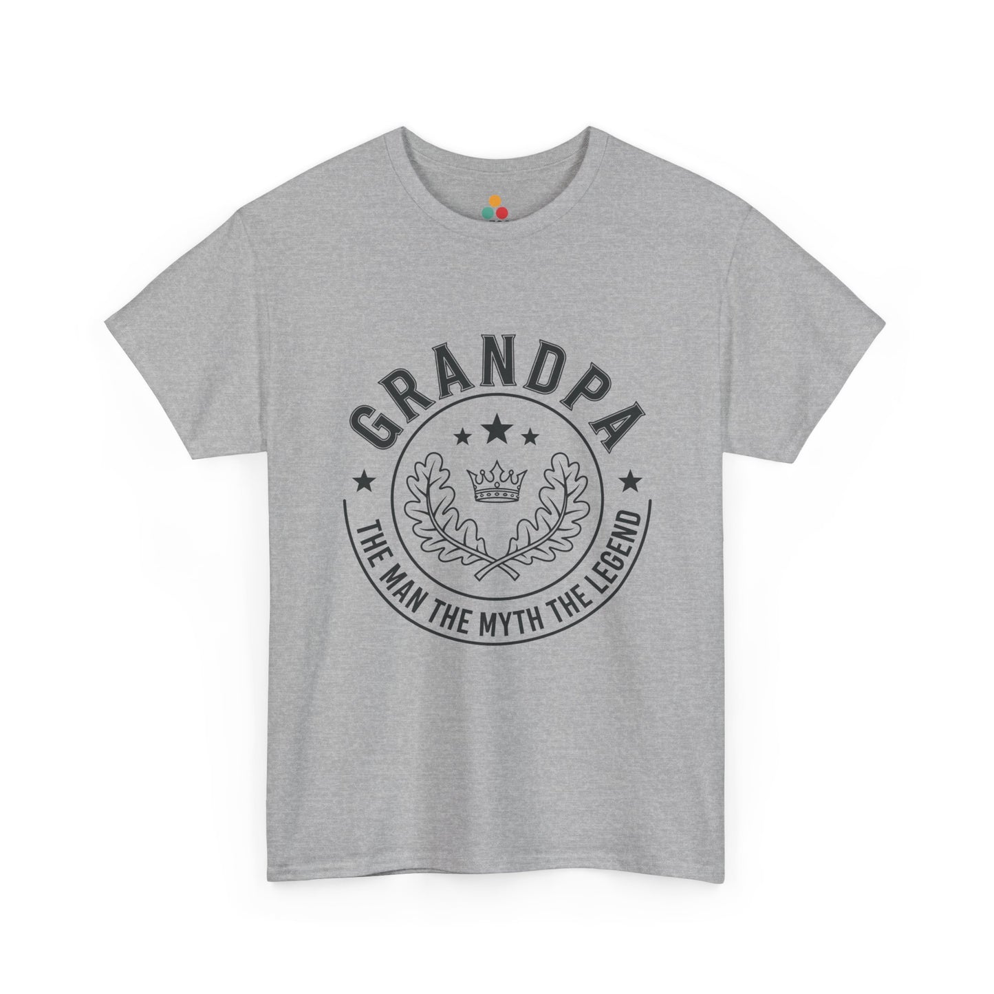 Grandpa The Man The Myth The Legend Gray T-Shirt – Vintage Laurel Crown Gift | TEEZOCA 