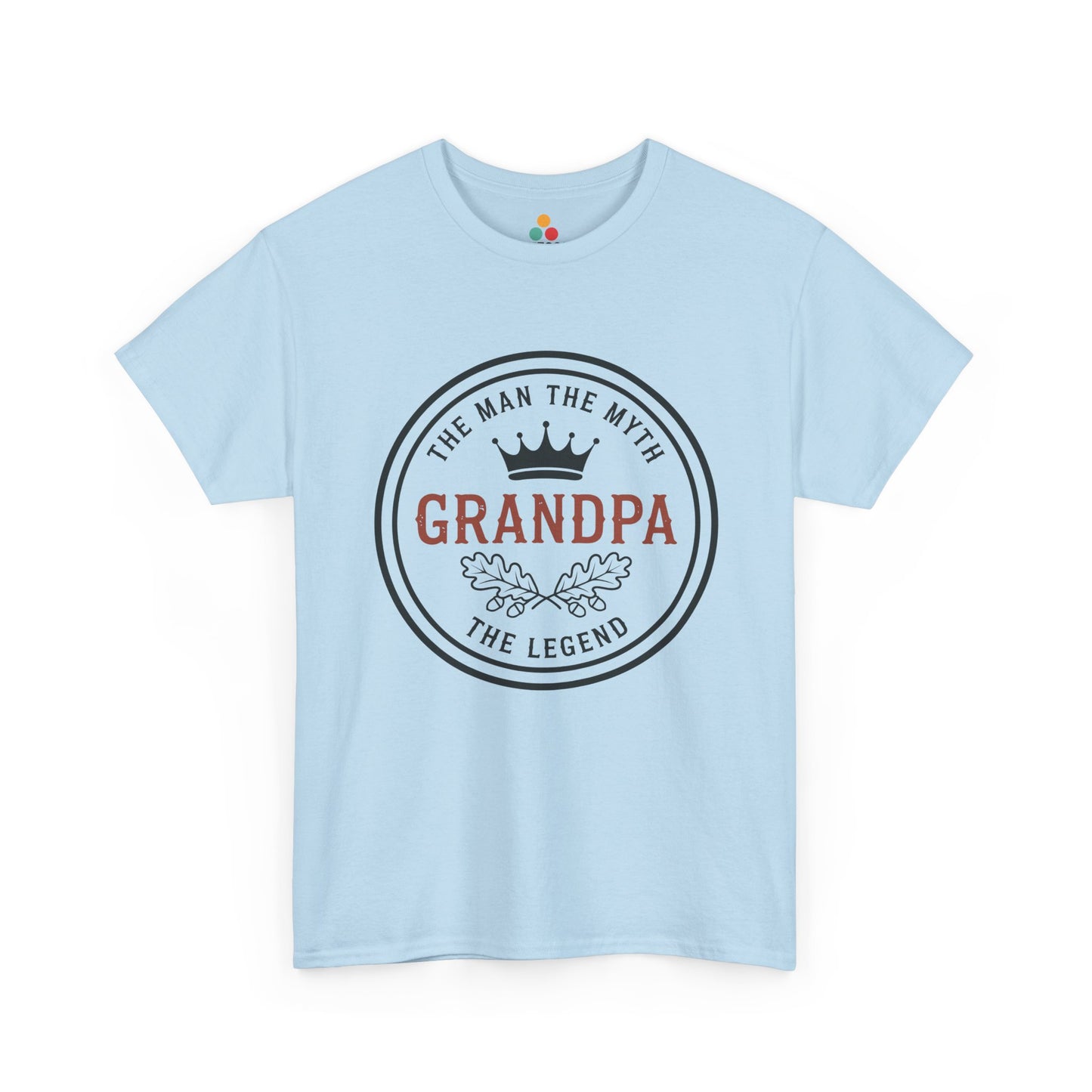 Grandpa The Man The Myth The Legend Light Blue T-Shirt – Vintage Grandfather Tee Gift | TEEZOCA 