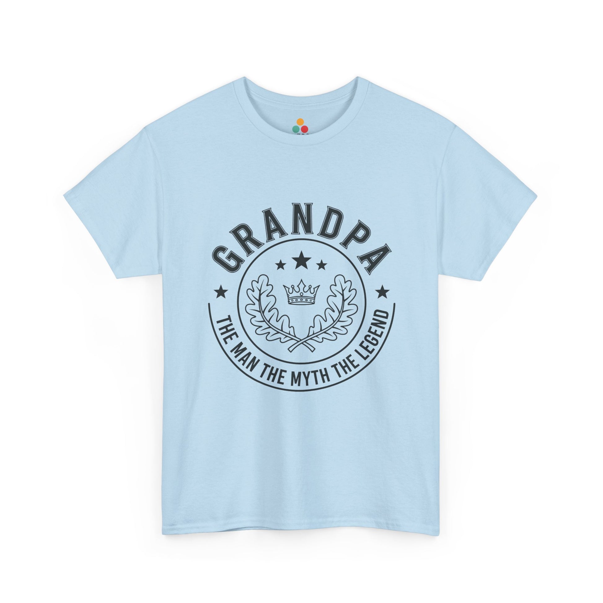 Grandpa The Man The Myth The Legend Light Blue T-Shirt – Vintage Laurel Crown Gift | TEEZOCA 