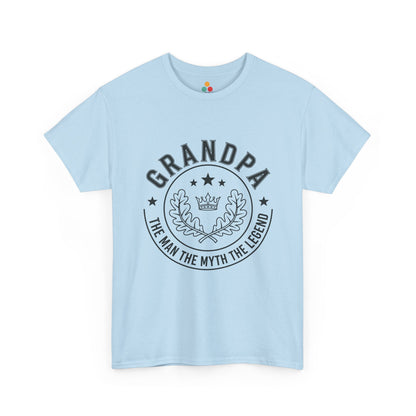 Grandpa The Man The Myth The Legend Light Blue T-Shirt – Vintage Laurel Crown Gift | TEEZOCA 