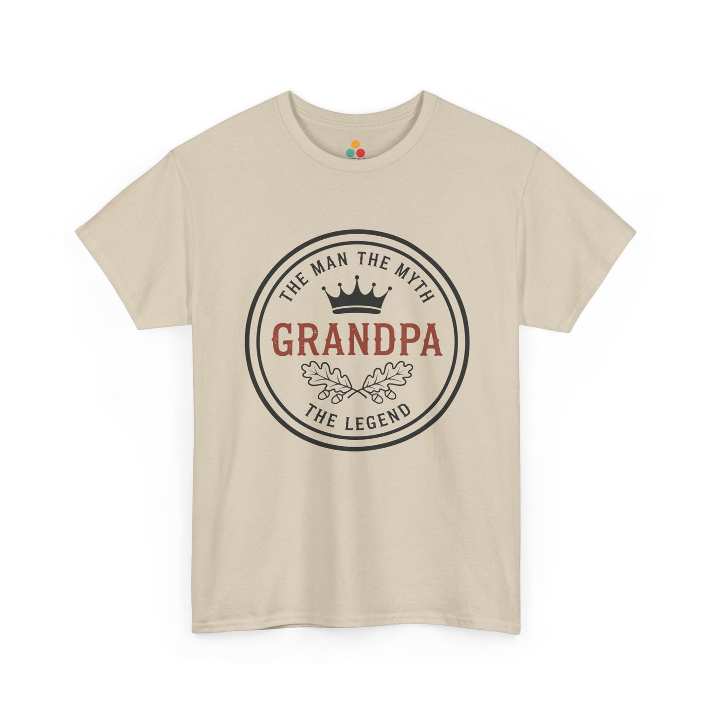 Grandpa The Man The Myth The Legend Natural T-Shirt – Vintage Grandfather Gift | TEEZOCA 