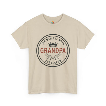 Grandpa The Man The Myth The Legend Natural T-Shirt – Vintage Grandfather Gift | TEEZOCA 
