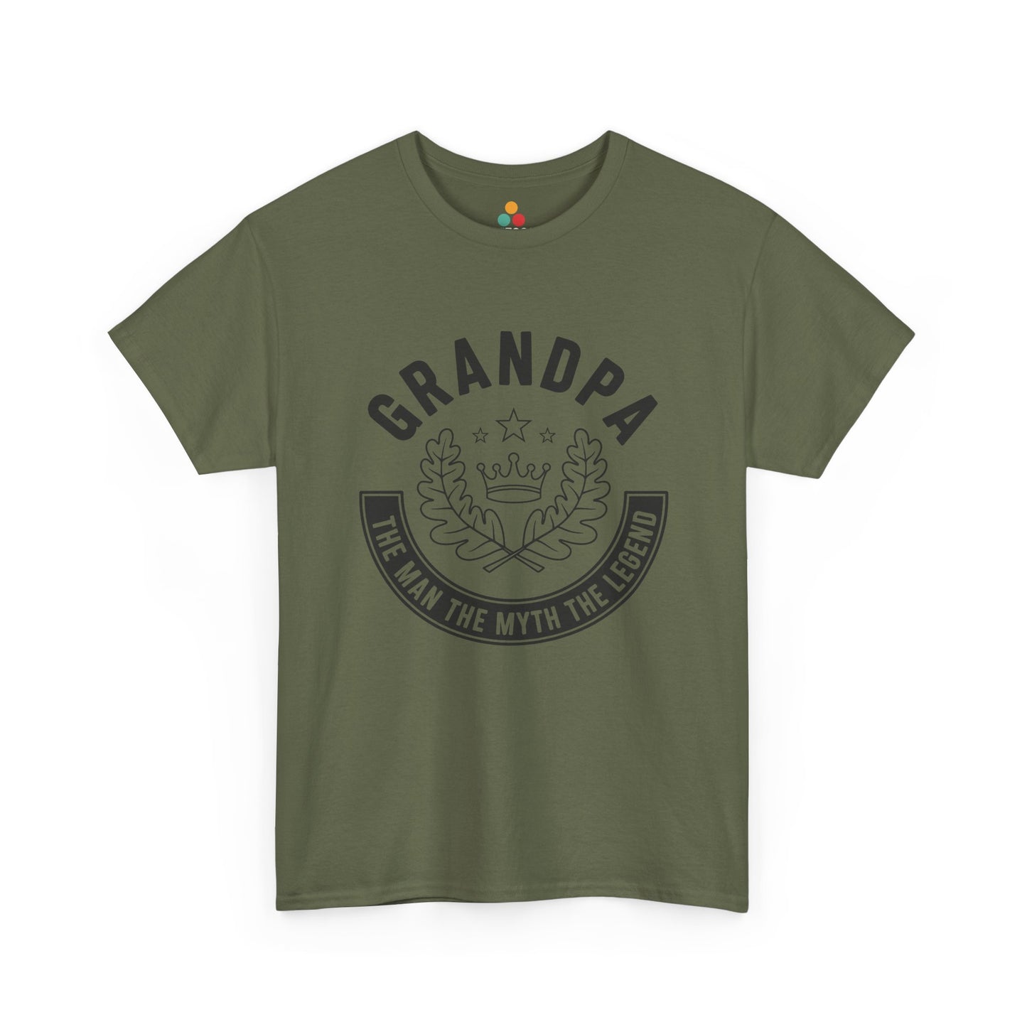 Grandpa The Man The Myth The Legend army green T-Shirt – Vintage Grandfather Gift | TEEZOCA 