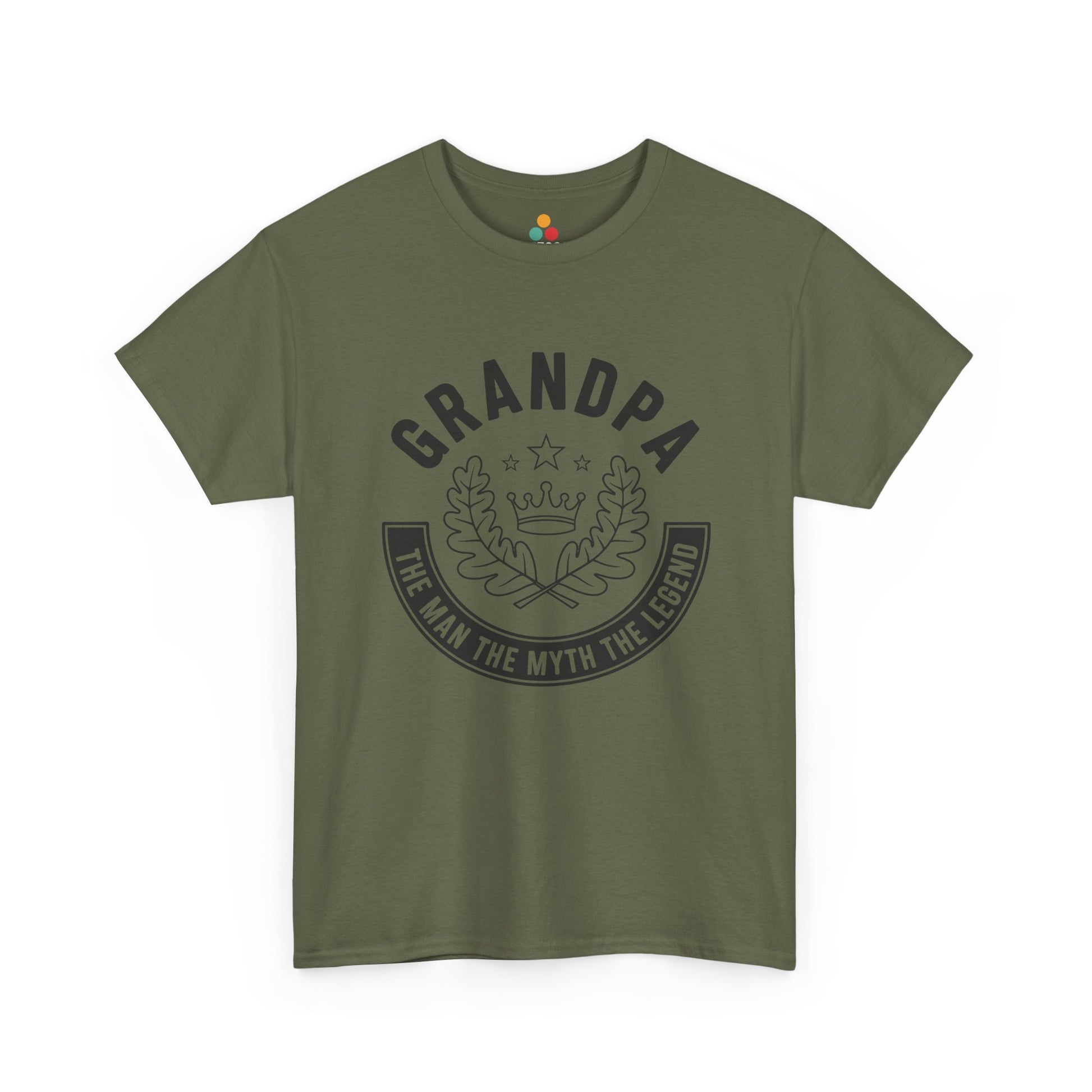 Grandpa The Man The Myth The Legend army green T-Shirt – Vintage Grandfather Gift | TEEZOCA 