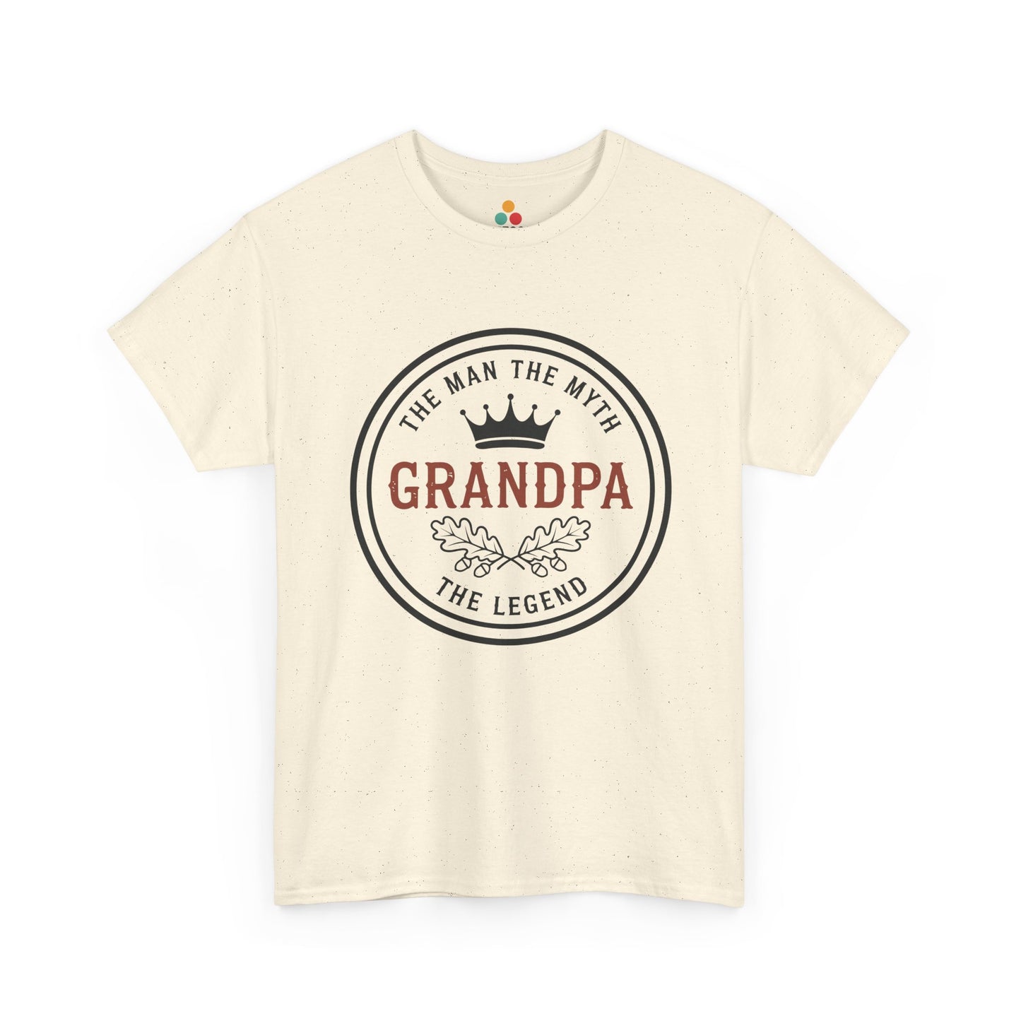 Grandpa The Man The Myth The Legend natural beige T-Shirt – Vintage Grandfather Gift | TEEZOCA 