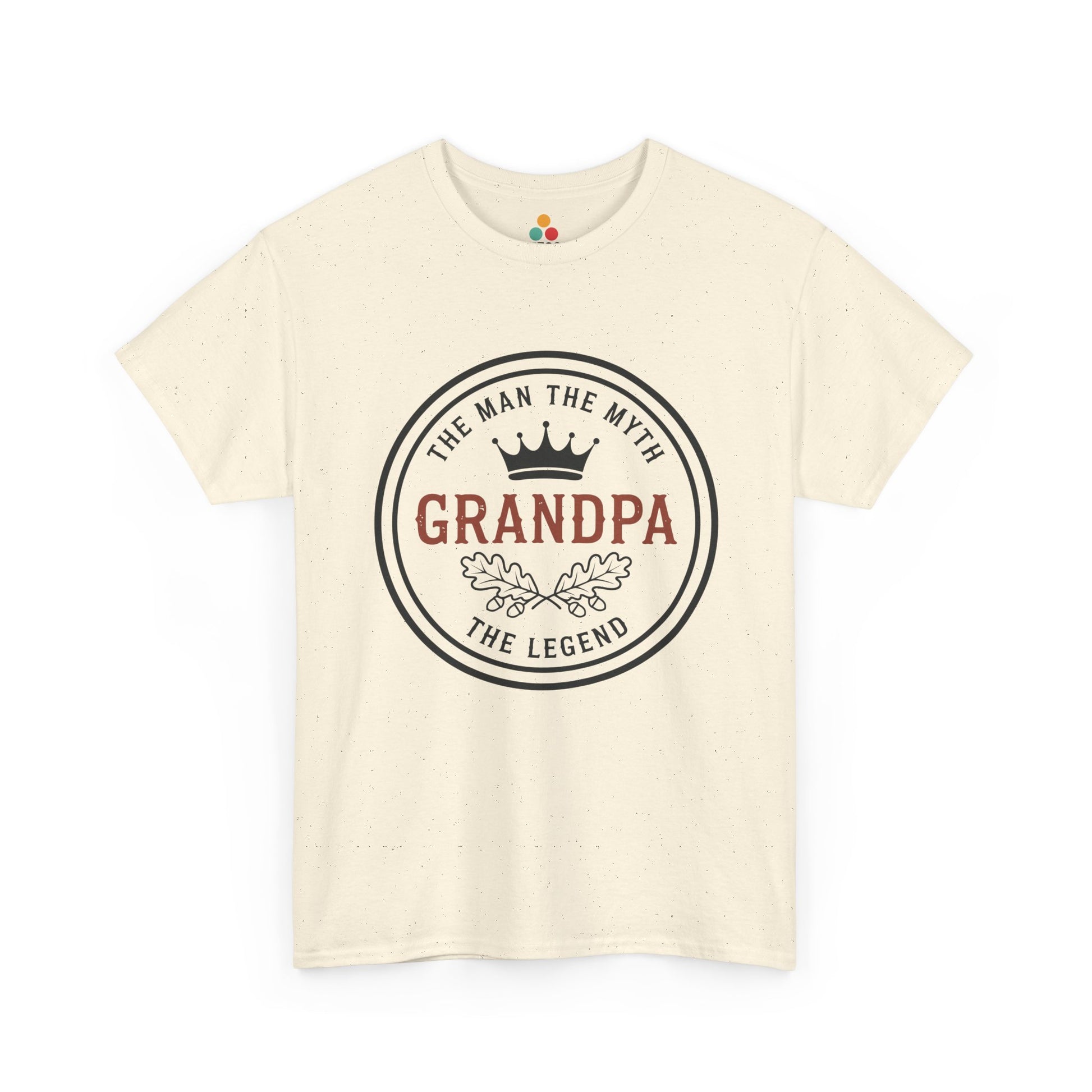 Grandpa The Man The Myth The Legend natural beige T-Shirt – Vintage Grandfather Gift | TEEZOCA 