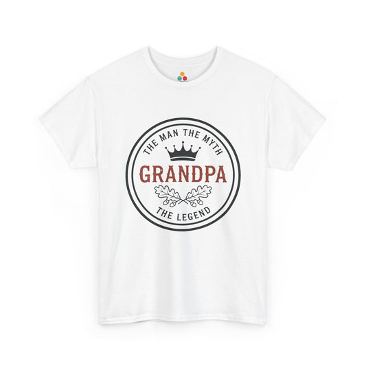 Grandpa The Man The Myth The Legend white T-Shirt – Vintage Grandfather Gift | TEEZOCA 