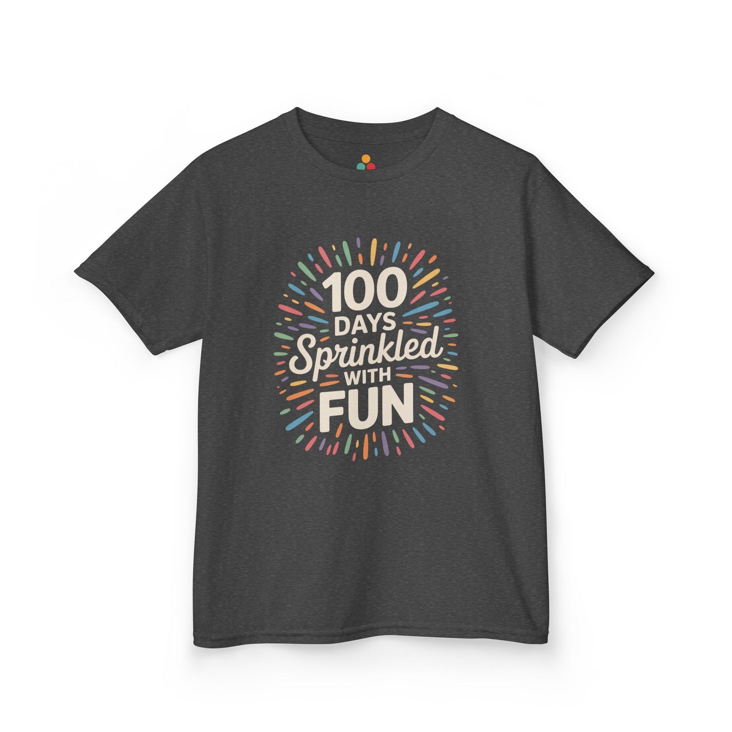Gray TEEZOCA 100 Days Sprinkled With Fun Kids T‑Shirt – School Stuents Boys Girls Tee