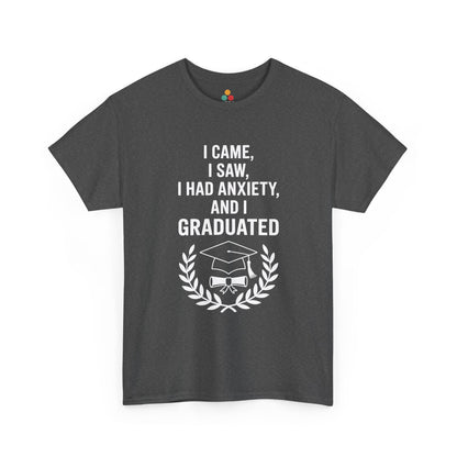 Gray TEEZOCA relatable anxiety and graduated graphic t‑shirt.