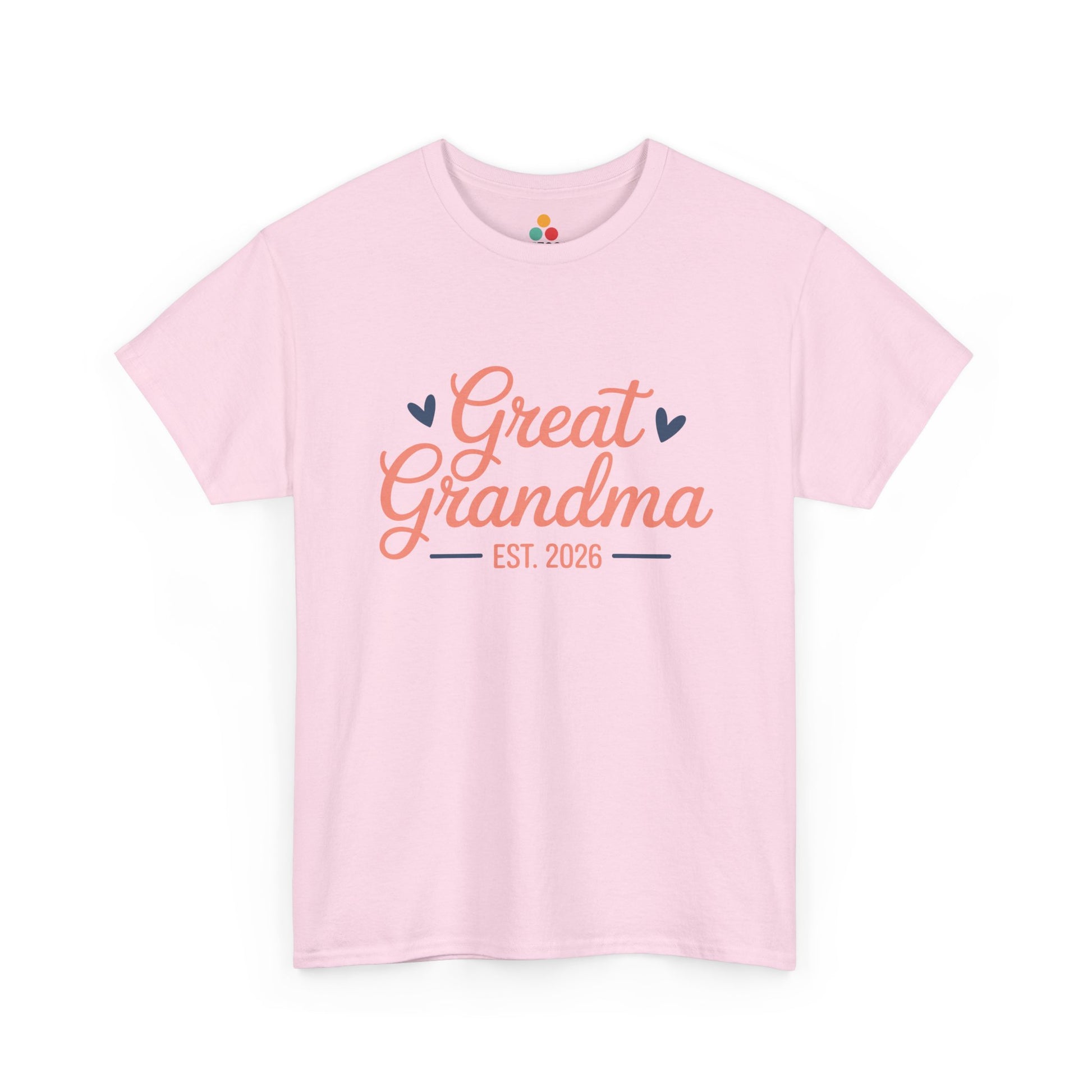 Great Grandma Est. 2026 Pink T‑Shirt – Cute New Great Grandma Tee | TEEZOCA 