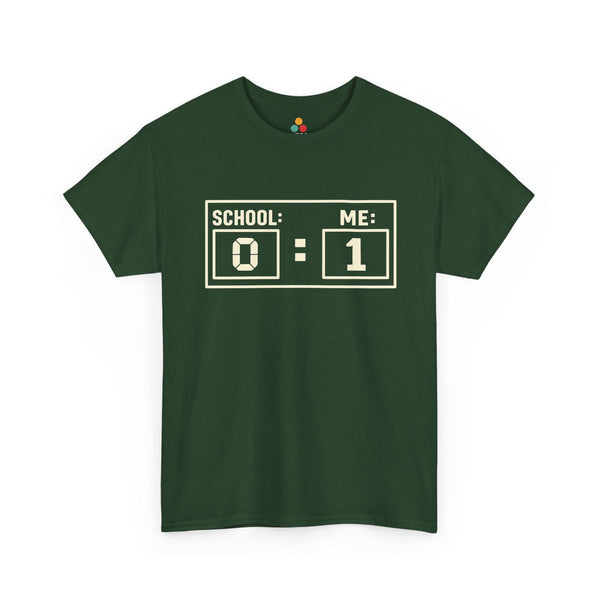 Green TEEZOCA SCHOOL 0 ME 1 funny grad tee