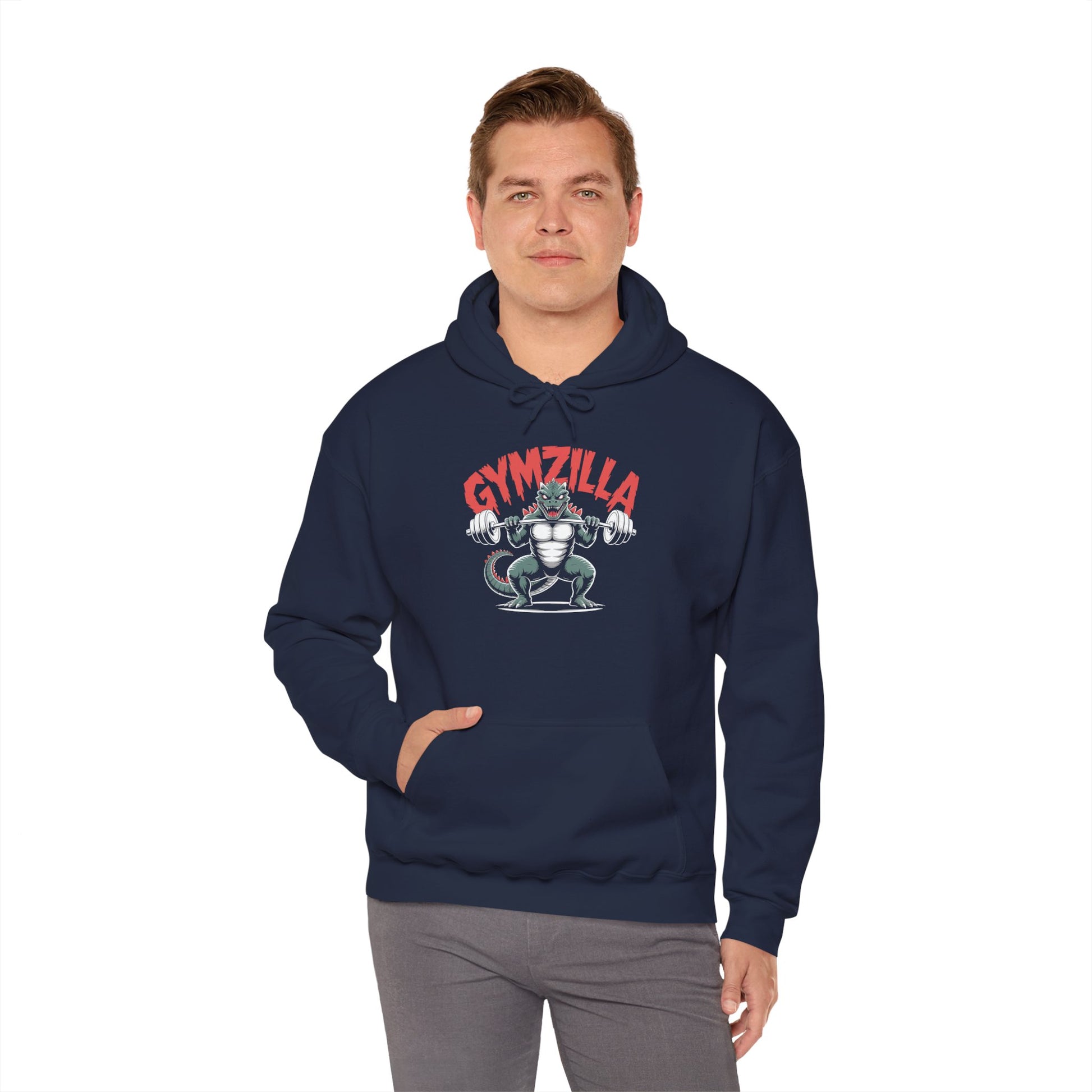 Gymzilla Powerlifting Unisex Heavy Blend Hoodie | TEEZOCA powerlifting creature artwork Unisex Heavy Blend Hoodie