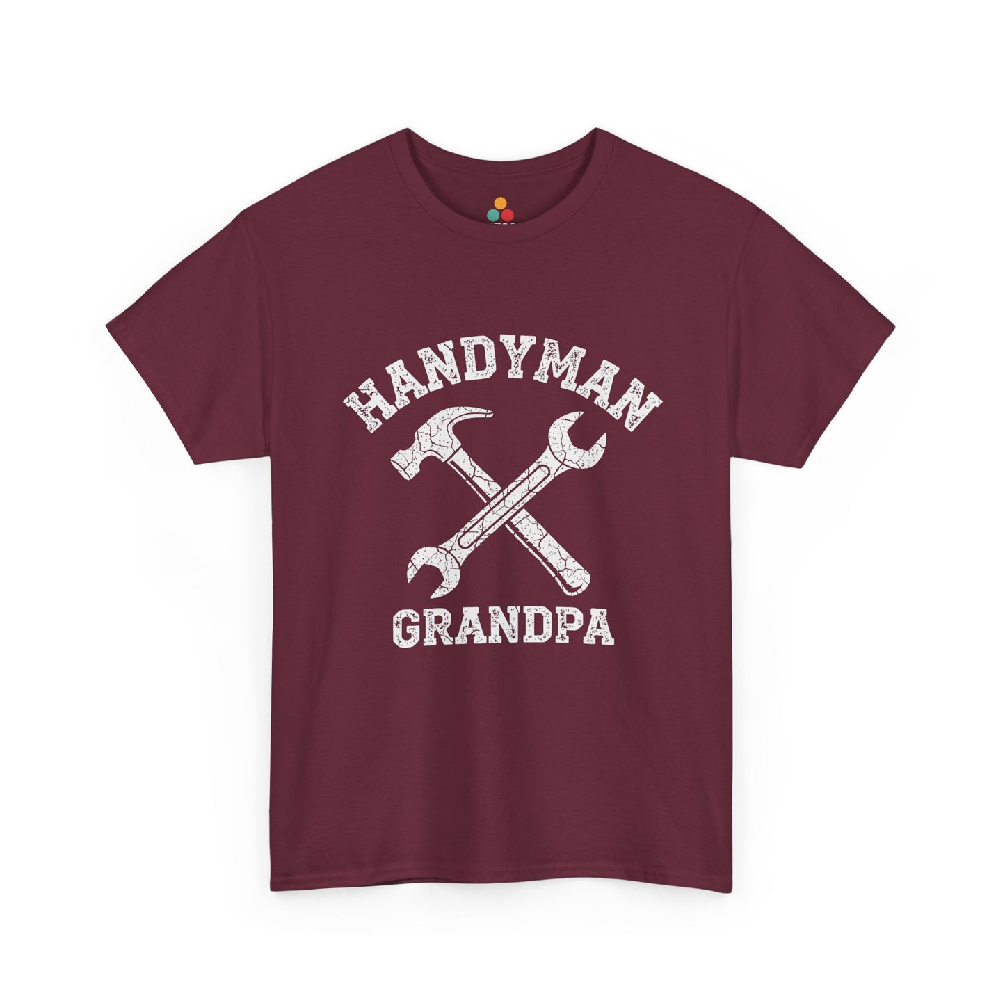 Handyman Grandpa Maroon T‑Shirt – Funny Grandpa Gift | TEEZOCA  
