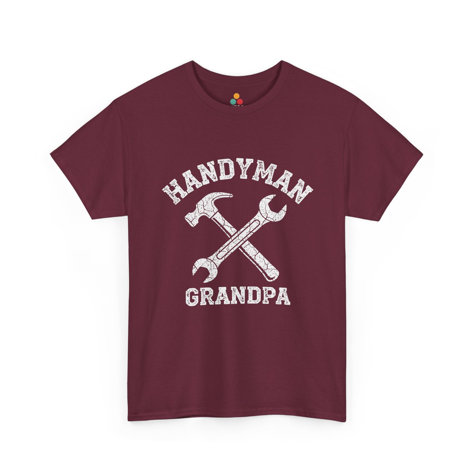 Handyman Grandpa Maroon T‑Shirt – Funny Grandpa Gift | TEEZOCA  