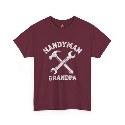 Handyman Grandpa Maroon T‑Shirt – Funny Grandpa Gift | TEEZOCA  