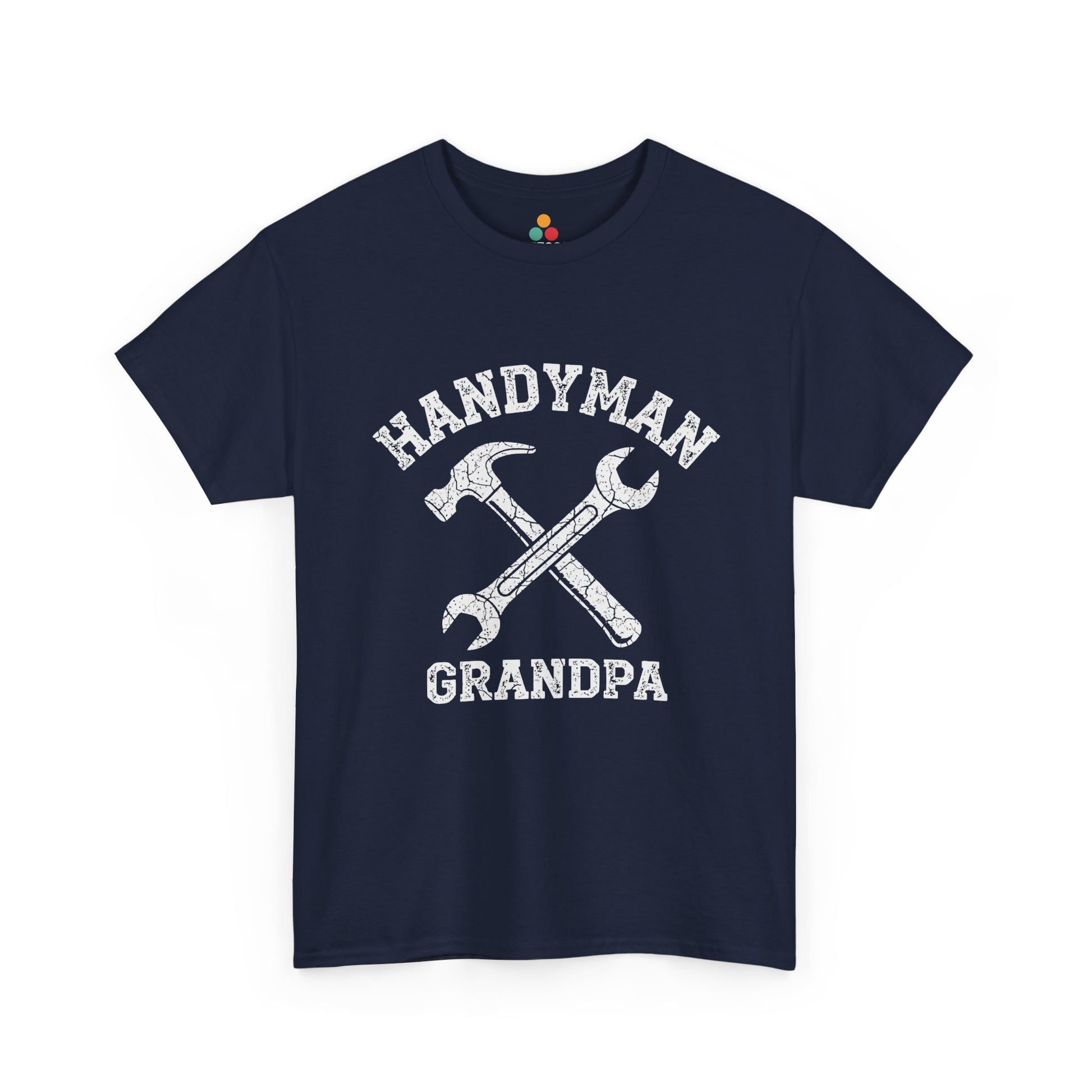 Handyman Grandpa Navy Blue T‑Shirt – Funny Grandpa Gift | TEEZOCA 