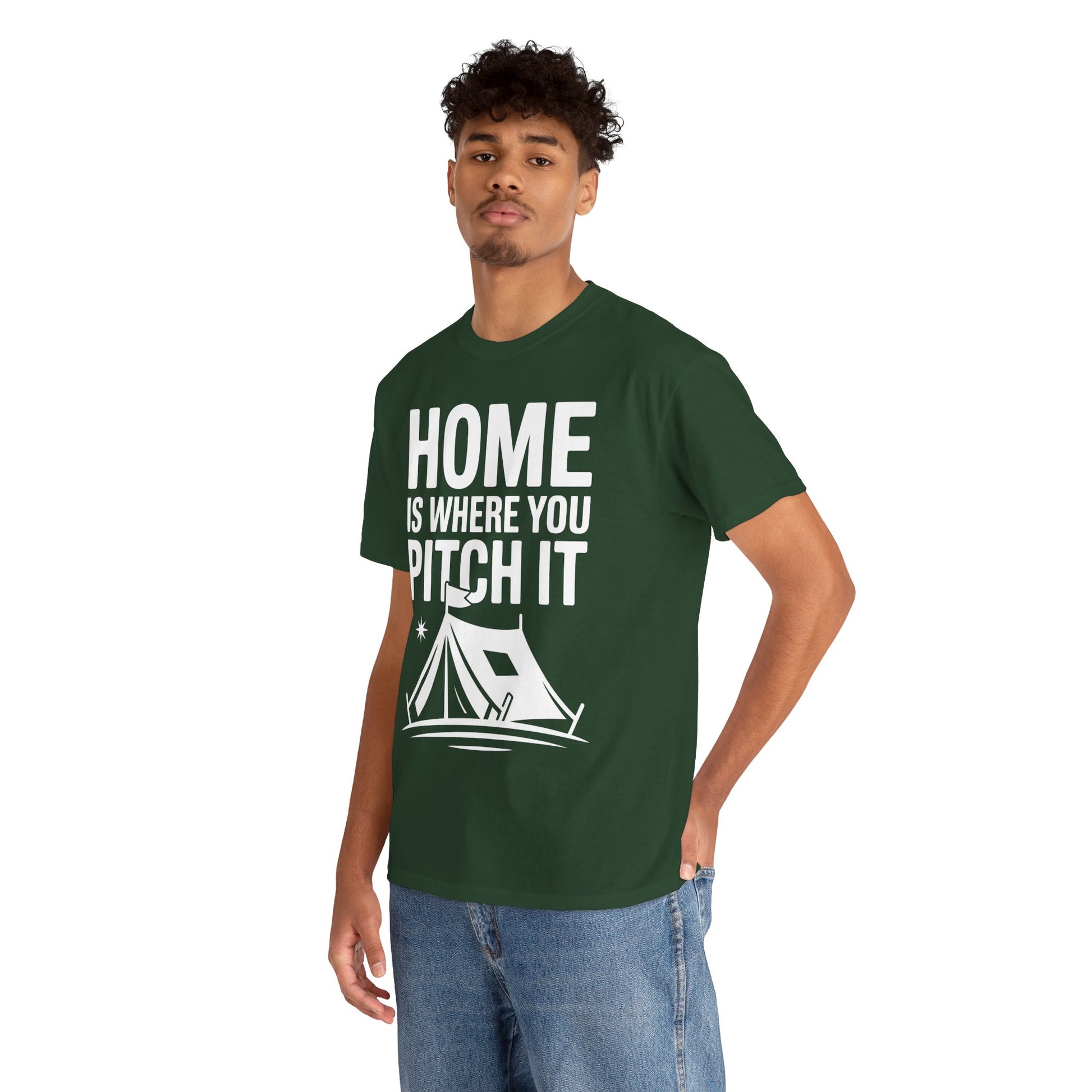 Home Is Where You Pitch It Unisex T-shirt Camping Humor | TEEZOCA 