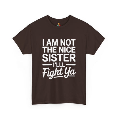 I Am Not The Nice Sister I'll Fight Ya T-Shirt – Funny Sarcastic Sibling Gift | TEEZOCA 