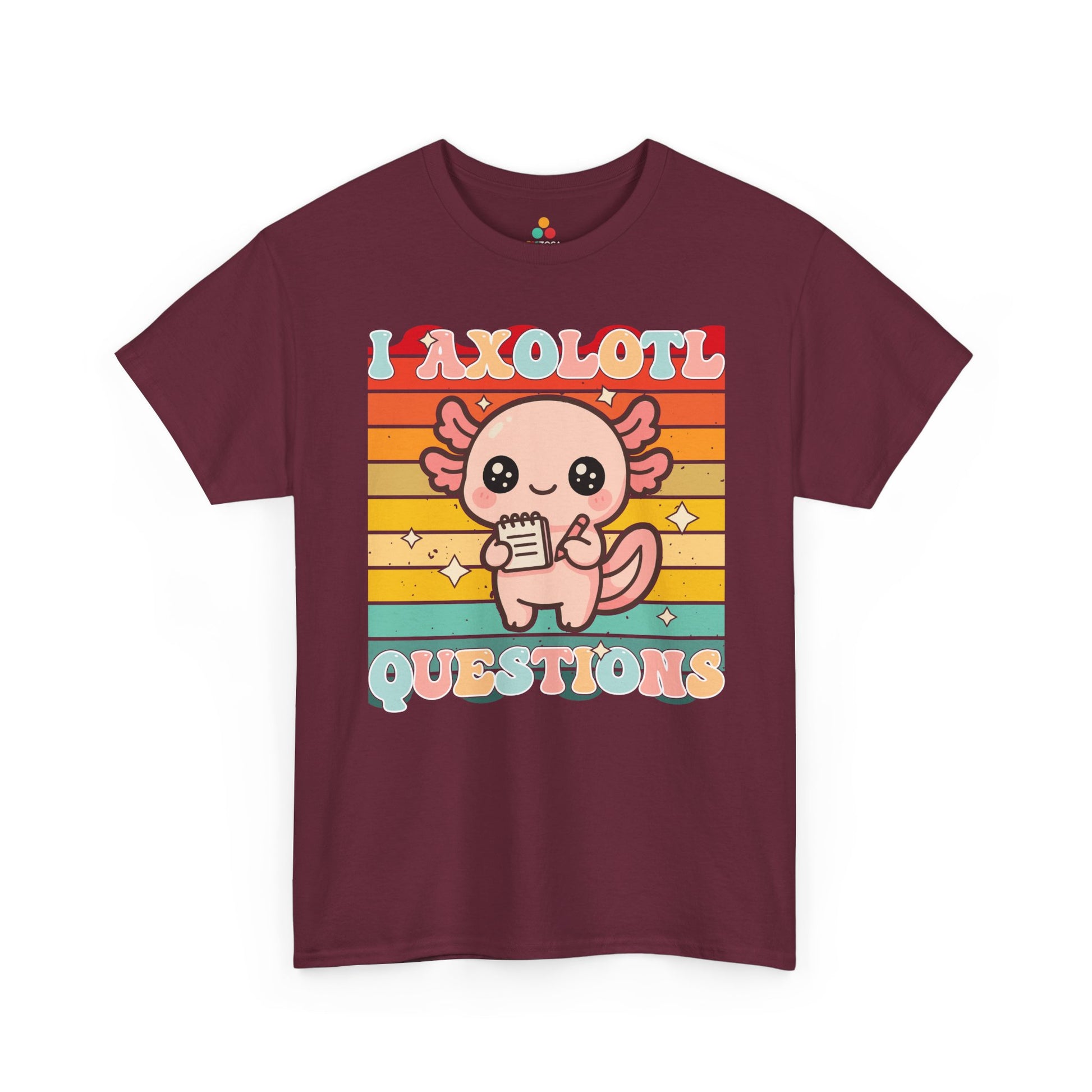 I Axolotl Questions Retro Cute Kawaii Axolotl Unisex T-shirt | TEEZOCA funny axolotl quote Unisex T-shirt for students