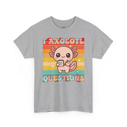 I Axolotl Questions Retro Cute Kawaii Axolotl Unisex T-shirt | TEEZOCA vintage style axolotl graphic Unisex T-shirt