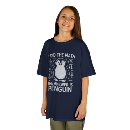 I Did The Math Penguin Funny School Unisex T-shirt | TEEZOCA cute penguin equation design Kids T-shirt
