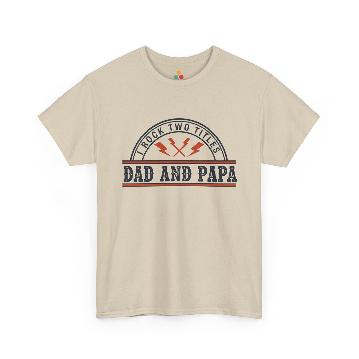 I Rock Two Titles Dad and Papa beige T-Shirt – Retro Father’s Day Gift | TEEZOCA 