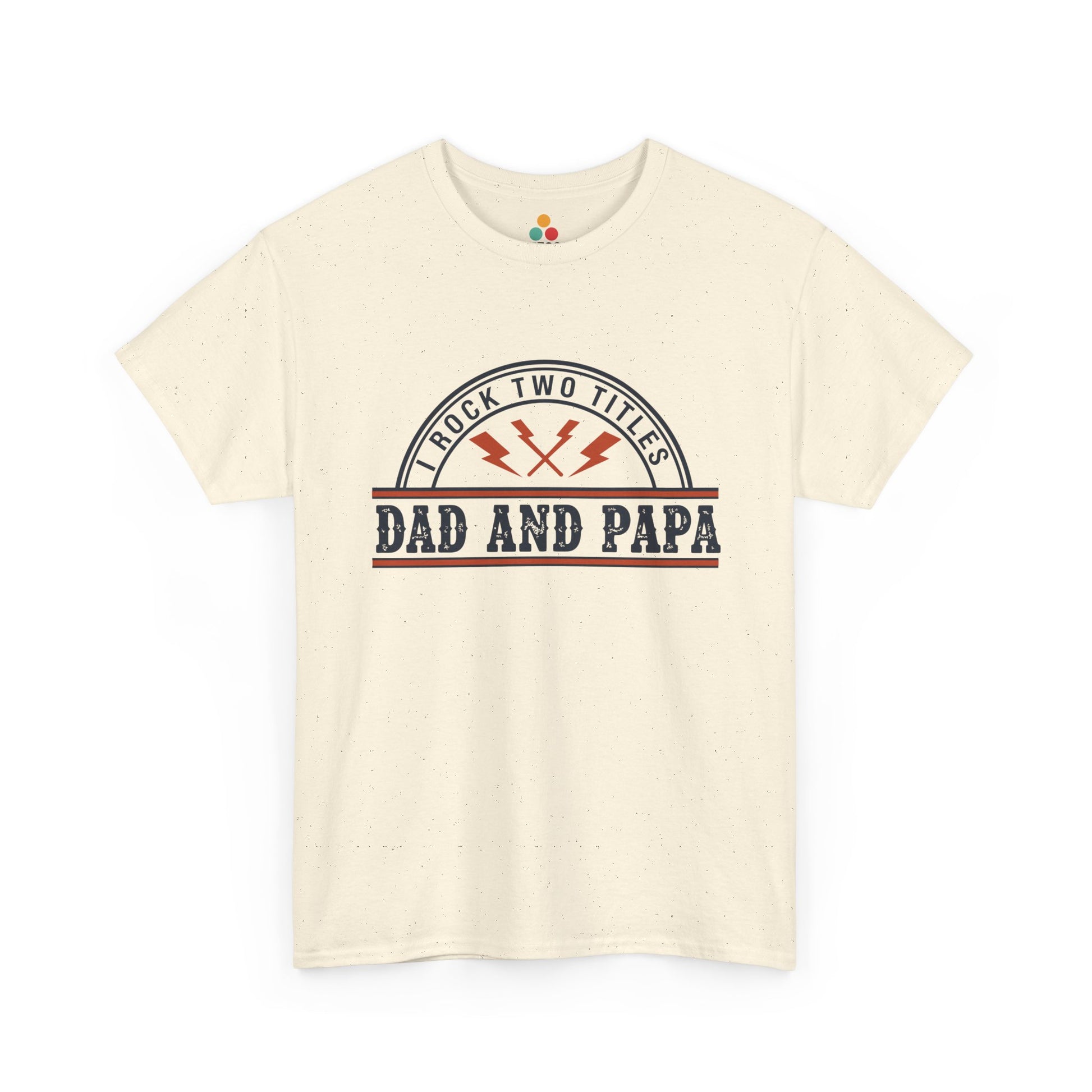 I Rock Two Titles Dad and Papa cream T-Shirt – Retro Father’s Day Gift | TEEZOCA 