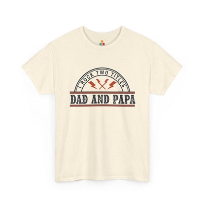 I Rock Two Titles Dad and Papa cream T-Shirt – Retro Father’s Day Gift | TEEZOCA 