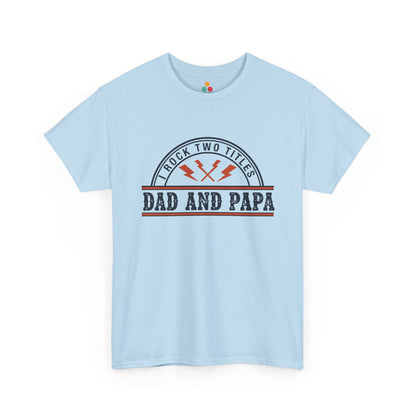 I Rock Two Titles Dad and Papa light blue T-Shirt – Retro Father’s Day Gift | TEEZOCA 