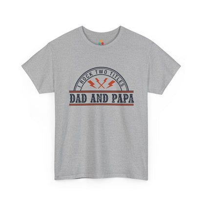I Rock Two Titles Dad and Papa sport grey T-Shirt – Retro Father’s Day Gift | TEEZOCA 