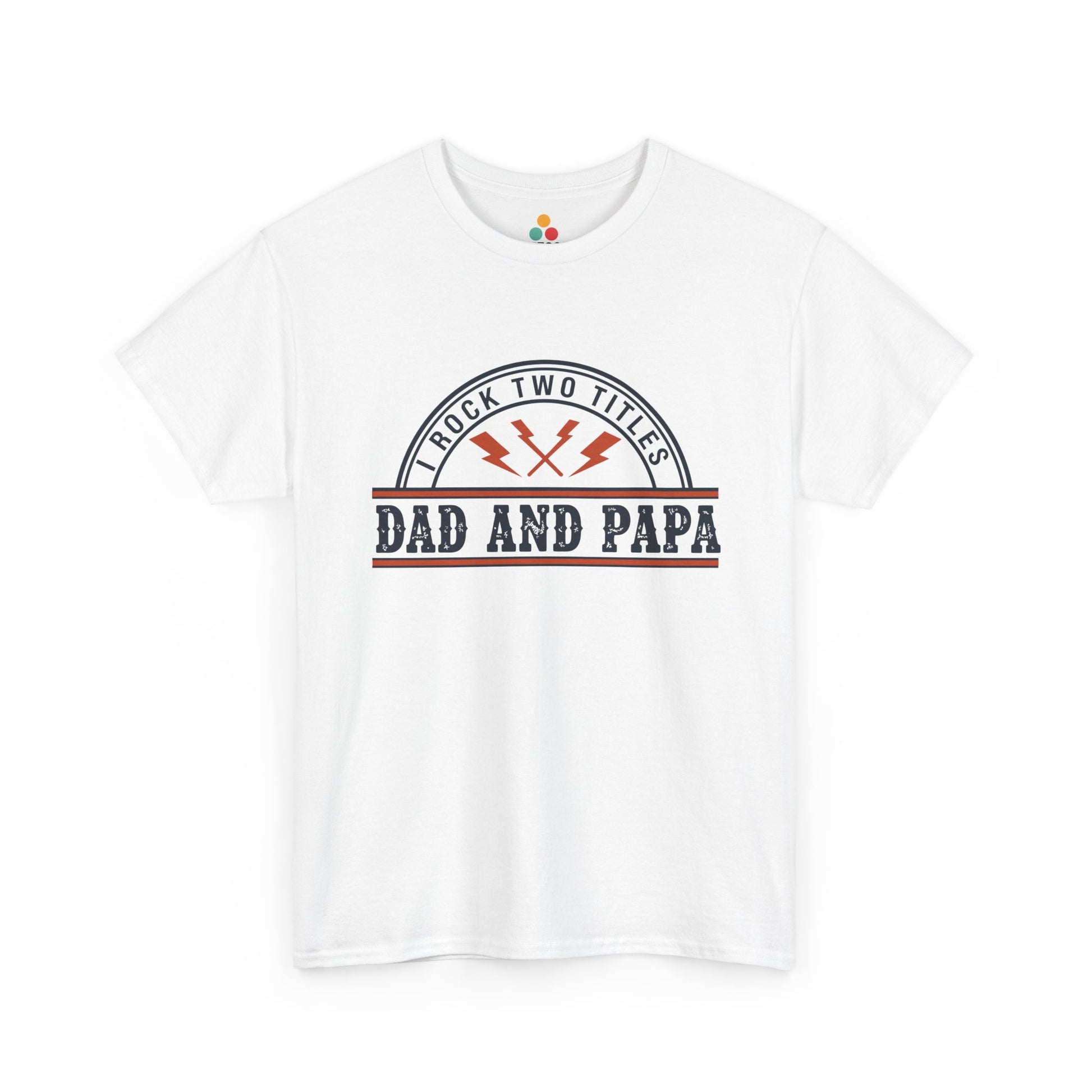 I Rock Two Titles Dad and Papa white T-Shirt – Retro Father’s Day Gift | TEEZOCA 