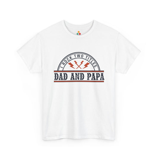 I Rock Two Titles Dad and Papa white T-Shirt – Retro Father’s Day Gift | TEEZOCA 