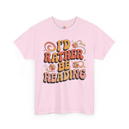 I’d Rather Be Reading Retro Floral Unisex T-shirt | TEEZOCA 