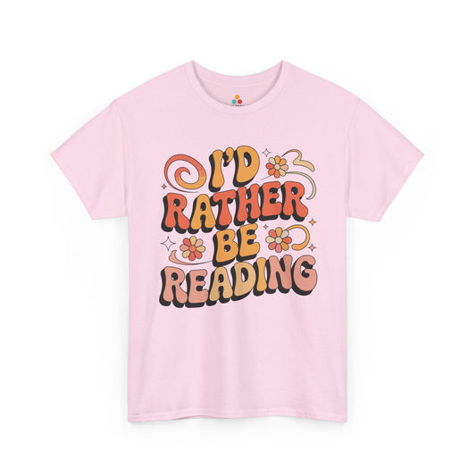 I’d Rather Be Reading Retro Floral Unisex T-shirt | TEEZOCA 