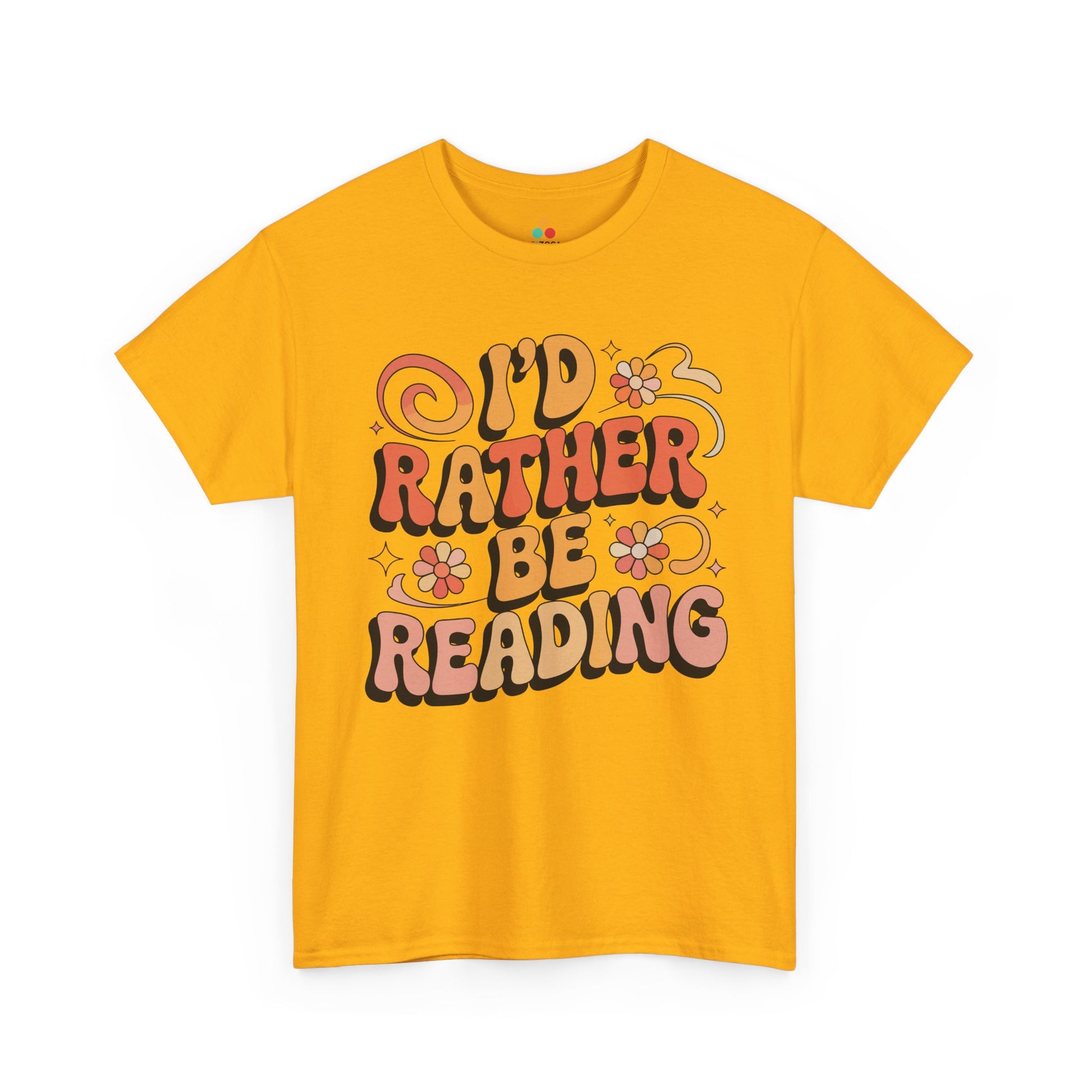 I’d Rather Be Reading Retro Floral Unisex T-shirt | TEEZOCA 