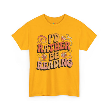I’d Rather Be Reading Retro Floral Unisex T-shirt | TEEZOCA 