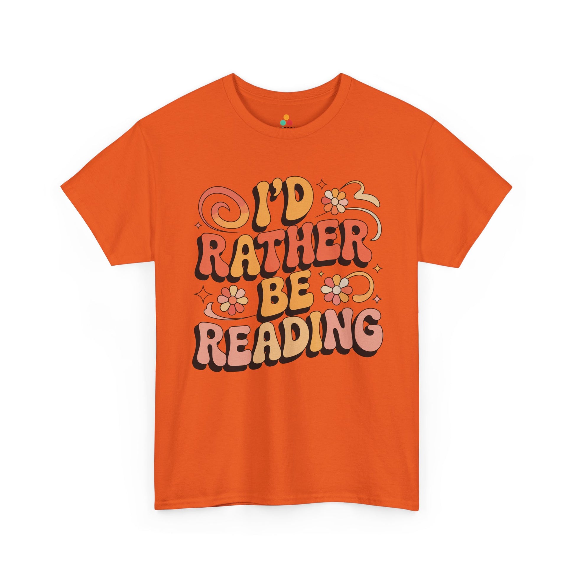 I’d Rather Be Reading Retro Floral Unisex T-shirt | TEEZOCA 