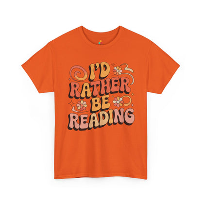 I’d Rather Be Reading Retro Floral Unisex T-shirt | TEEZOCA 