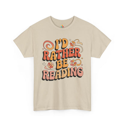 I’d Rather Be Reading Retro Floral Unisex T-shirt | TEEZOCA 