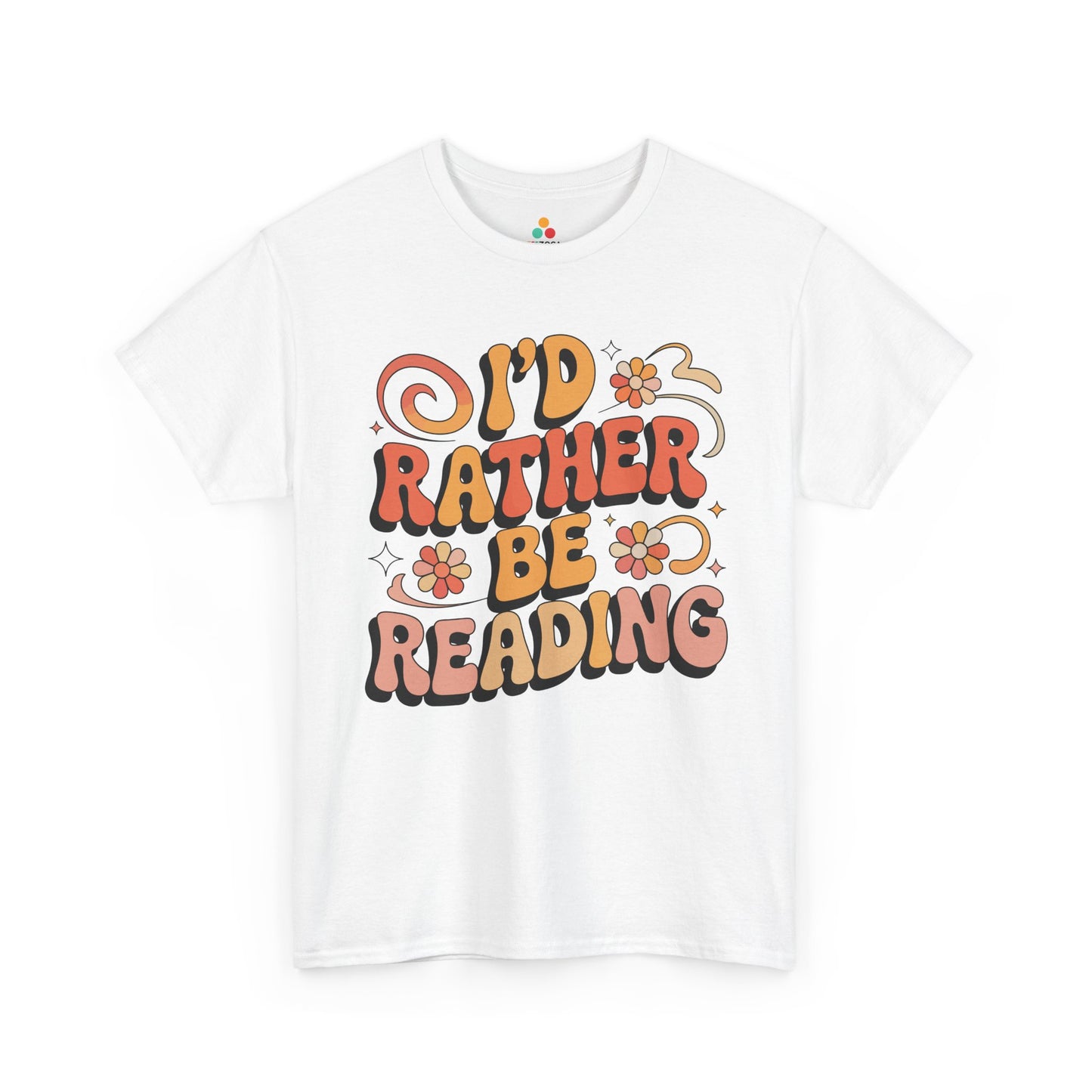 I’d Rather Be Reading Retro Floral Unisex T-shirt | TEEZOCA 