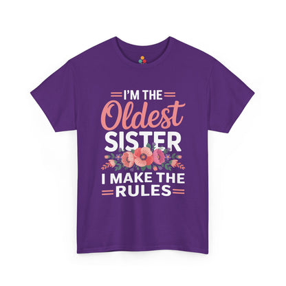 I'm The Oldest Sister I Make The Rules T-Shirt – Floral Sibling Gift | TEEZOCA 